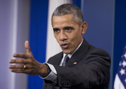 Barack Obama durante una conferencia de prensa este martes. 