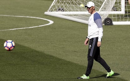 Zidane, durante el entrenamiento. 