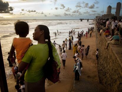 Panorámica desde el malecón de Colombo, en Sri Lanka.