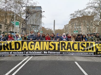 Manifestación celebrada el pasado marzo en Barcelona con motivo del Día Internacional Contra el Racismo.