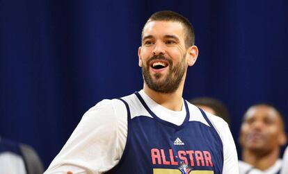 Marc Gasol, en el entrenamiento previo al All Star.