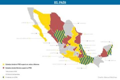 Estados que votaron en 2015 y 2016.