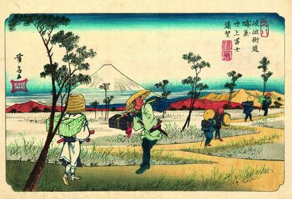 Ilustración del libro 'Las sesenta y nueve estaciones del Kisokaido'.