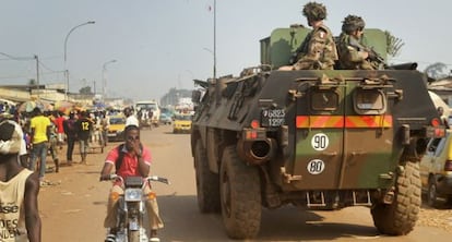 Soldados franceses en Bangui, hoy.