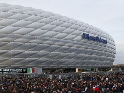 Exteriores del Allianz Arena de M&uacute;nich, donde jugar&aacute; elAtl&eacute;tico de Madrid el 3 de mayo ante el Bayern.