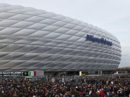 Exteriores del Allianz Arena de M&uacute;nich, donde jugar&aacute; elAtl&eacute;tico de Madrid el 3 de mayo ante el Bayern.