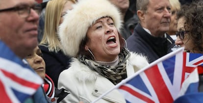 Protestas en noviembre de 2016 en el Parlamento británico, en Londres.