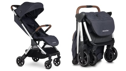 Este modelo de silla de paseo ligeras para bebés tiene, entre otros accesorios, un reposapiés ajustable en altura.
