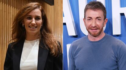 La ministra de Sanidad, Mónica García, y el presentador de 'El hormiguero', Pablo Motos.