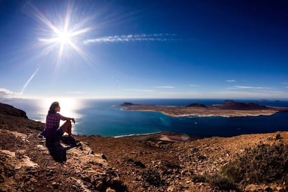 Vista de La Graciosa desde la isla de Lanzarote. 