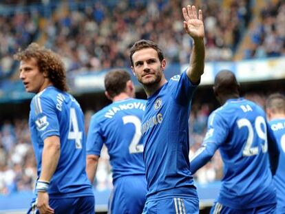 Mata, en un partido con el Chelsea.