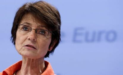 La comisaria europea de Empleo, Marianne Thyssen, en la sede de la Comisión Europea