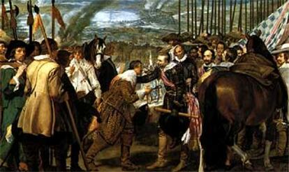 Reproducción del cuadro <i>La rendición de Breda,</i> de Diego Velázquez.