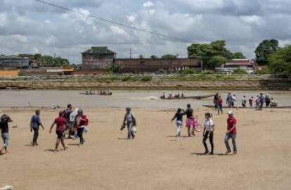 Migrantes venezolanos en Arauca, Colombia.