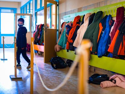 Un alumno en un colegio público de Navarra.