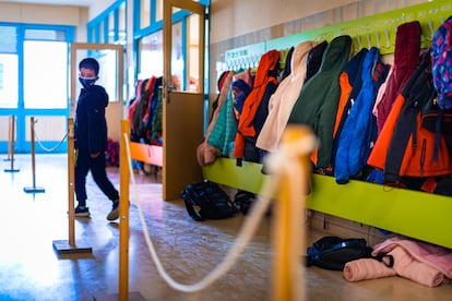 Un alumno en un colegio público de Navarra.