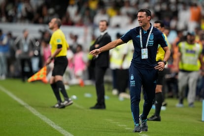 Lionel Scaloni, seleccionador de Argentina, durante el amistoso disputado ante Emiratos Árabes el miércoles.