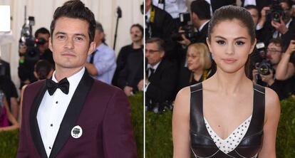 Orlando Bloom y Selena Gomez, en la alfombra roja de la pasada gala del Met.