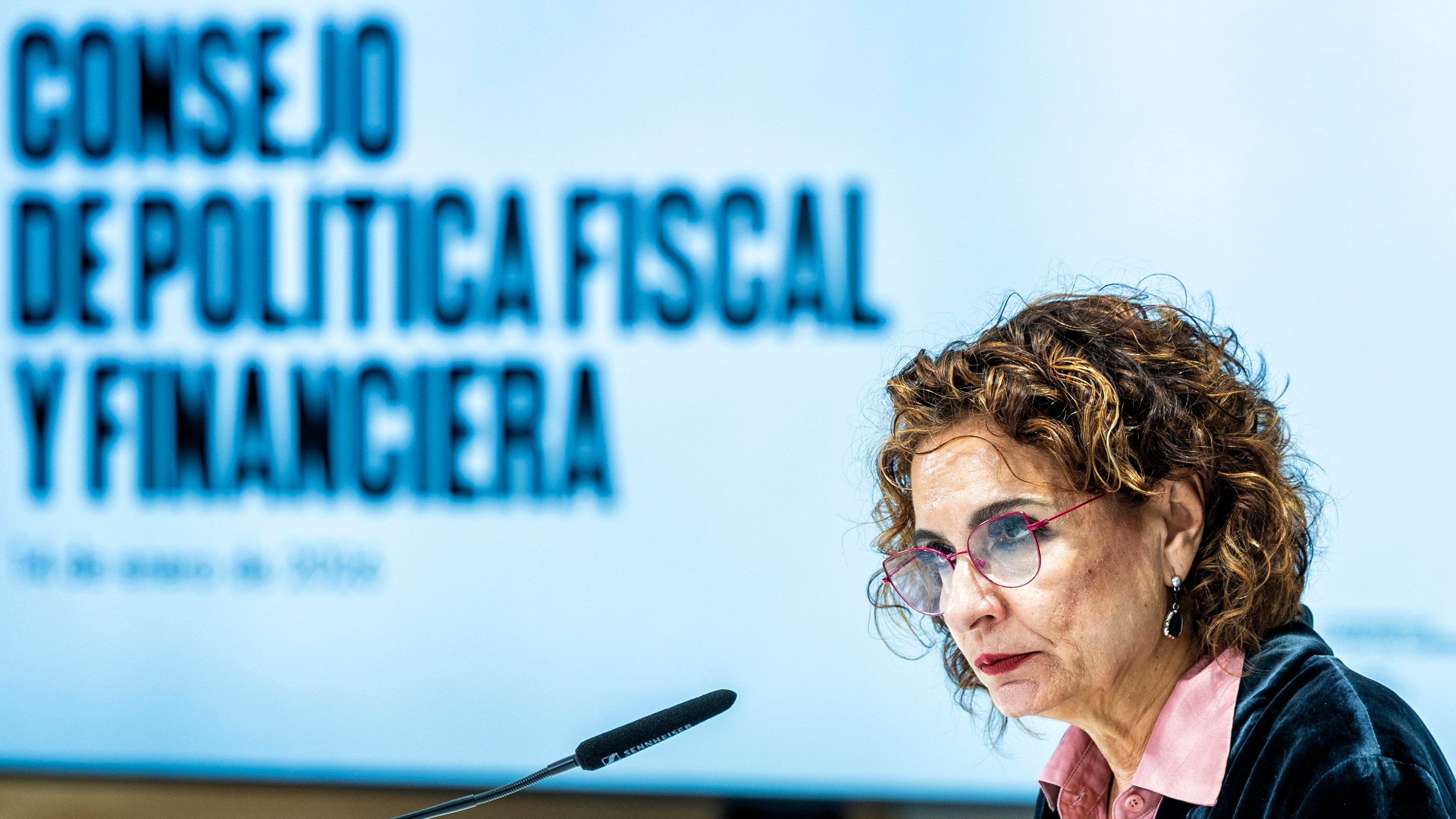 La vicepresidenta primera del Gobierno y ministra de Hacienda, María Jesús Montero, este miércoles en Madrid. 