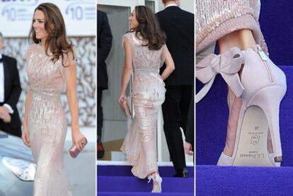 La duquesa eligió un vestido de Jenny Packhman para asistir a la gala.