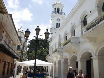 Vista de la calle El Conde, en la Zona Colonial de Santo Domingo.