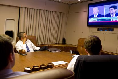 El presidente Barack Obama ha seguido el debate desde el Air Force One. Después ha declarado que "Joe Biden estuvo estupendo esta noche. No podría estar más orgulloso de él.