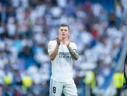 Toni Kroos en un momento del partido .