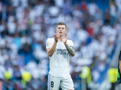 Toni Kroos en un momento del partido .