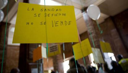 Manifestación en defensa de la sanidad pública.