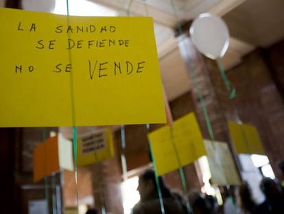 Manifestación en defensa de la sanidad pública.