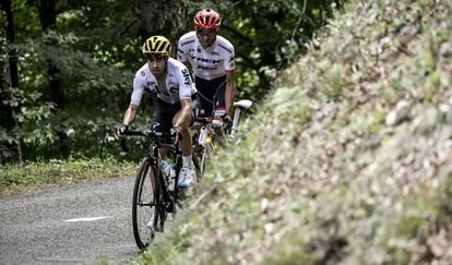 Mikel Landa, delante de Contador, en su escapada conjunta en el pasado Tour de Francia.