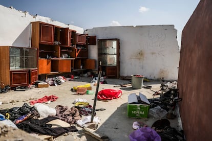 A destroyed house in Khirbet Zanuta on Wednesday.