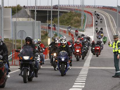 Motociclistas camino de Jerez