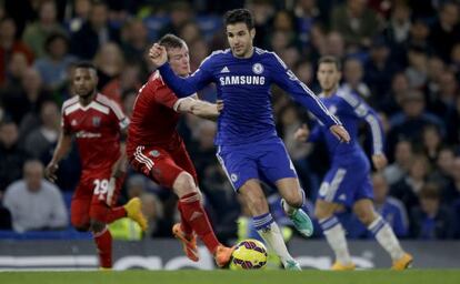 F&aacute;bregas, en el &uacute;ltimo partido de Premier con el Chelsea.