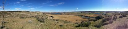 Panorámica de la vega del Río Jarama desde el yacimiento de La Marañosa.