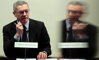 Gallardón, durante su intervención en el Círculo de Economía de Barcelona.
