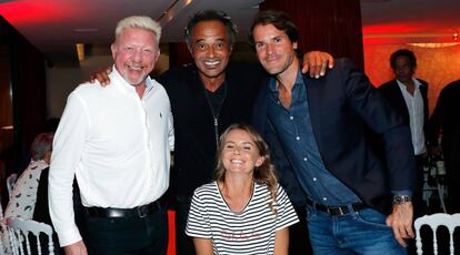 Boris Becker, Yannick Noah y Tommy Haas, en la cena Leyendas del Tenis de París.