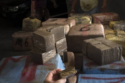 A seized shipment of hashish.