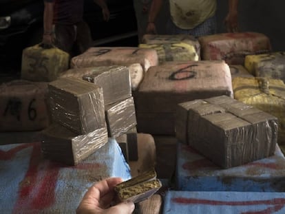 A seized shipment of hashish.