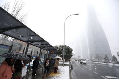 Nevada en el paseo de la Castellana, el 5 de febrero de 2018.