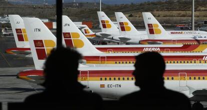 Aviones de Iberia en Madrid-Barajas