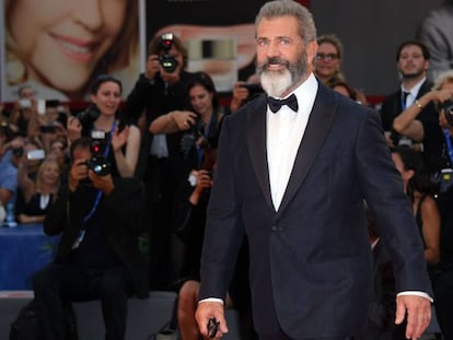 Mel Gibson, durante la presentaci&oacute;n de la cinta Hackwas Ridge, en el festival de cine de Venecia.
