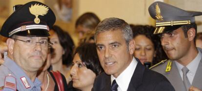 El actor George Clooney, ayer a su llegada al Tribunal de Milán.