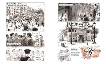 Páginas de la novela gráfica 'Fotógrafos de guerra'.