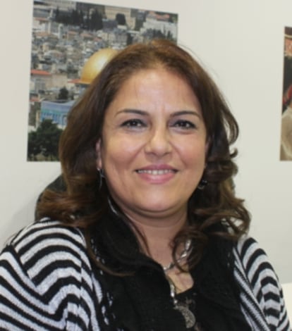 La ministra de Turismo de Palestina, Khouloud Daibes, en los pabellones de Fitur