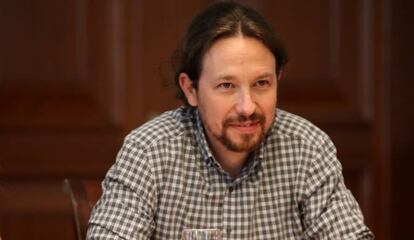 El secretario general de Podemos, Pablo Iglesias, en el Congreso de los Diputados.