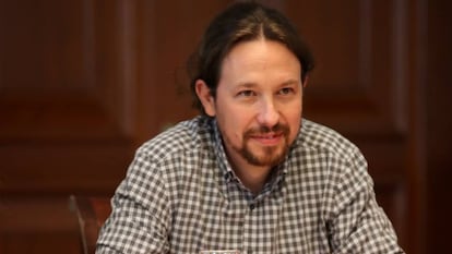 El secretario general de Podemos, Pablo Iglesias, en el Congreso de los Diputados.