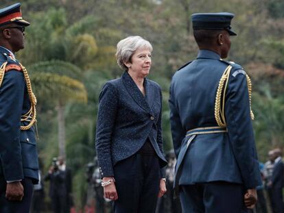 Theresa May, durante su visita oficial a Nairobi (Kenia), el pasado jueves.