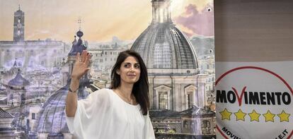 Virginia Raggi, alcaldesa de Roma, del Movimiento 5 Estrellas.