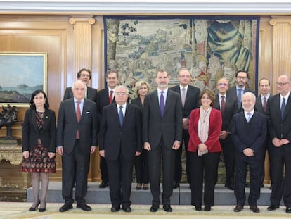 Acto en el palacio de la Zarzuela de la presentación de la obra ‘Comentarios a la Constitución Española. XL Aniversario’ con motivo del 40 aniversario de la Constitución Española.